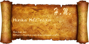 Hunka Mónika névjegykártya